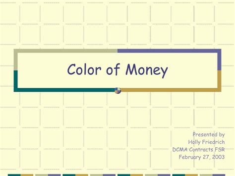 PPT - Color of Money PowerPoint Presentation, free download - ID:3712829