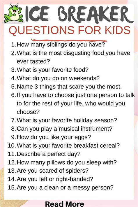 106 Ice Breaker Questions for Kids