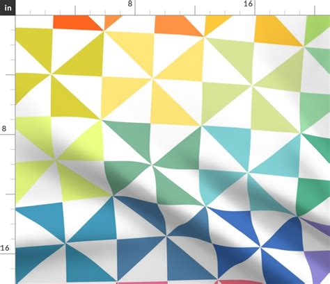 Rainbow Pinwheel Quilt Fabric | Spoonflower