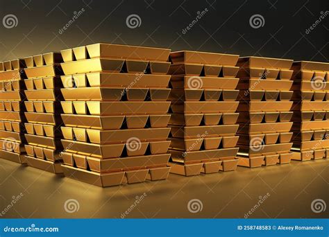 Stacks of gold bars stock illustration. Illustration of concept - 258748583