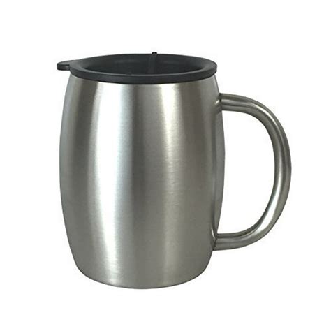 Stainless Steel Coffee Mug with Lid - 14 Oz Double Walled Insulated - Walmart.com - Walmart.com