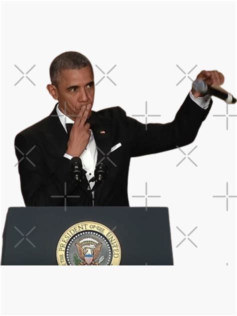 "Barack Obama Drop Mic Meme Sticker" Sticker for Sale by Teetans ...