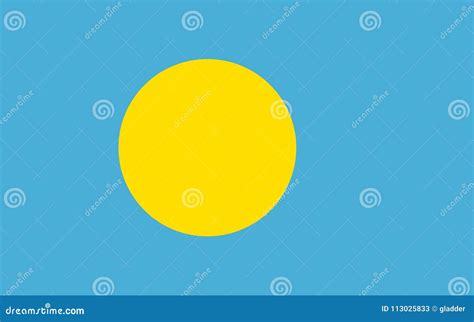 Flag of Palau Official Colors and Proportions, Vector Image. Stock ...