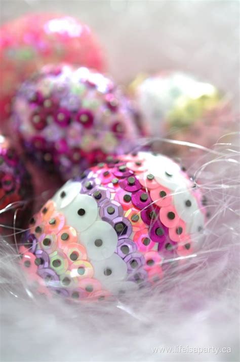 Sequin Easter Eggs | Easter eggs, Easter egg crafts, Easter egg art