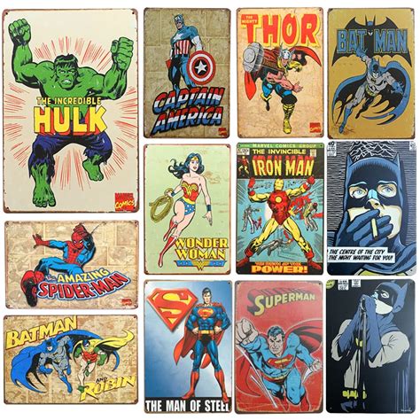 Aliexpress.com : Buy New SuperHero Batman Chic Home Bar Vintage Metal Signs Home Decor Vintage ...