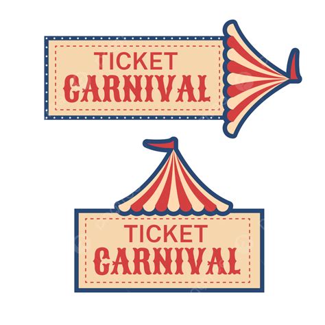 Carnival Circus Ticket Vector Art PNG, Cartoon Carnival Ticket Vector Illustration, Ticket ...