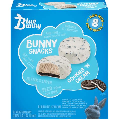 Blue Bunny® Bunny Snacks® Cookies 'n Cream Bars 8 ct Box | Ice Cream ...