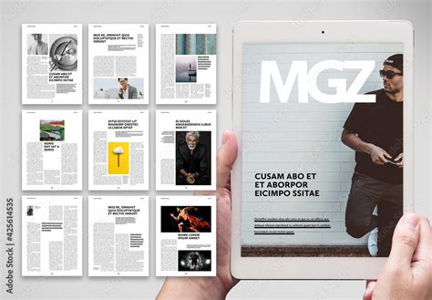 Male Style Fashion Digital Magazine Layout Stock Template | Adobe Stock