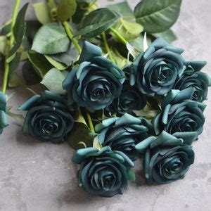 17 Deep Green/ Teal Oasis Real Touch Faux Roses, DIY Florals Supply Wedding/home/kitchen ...