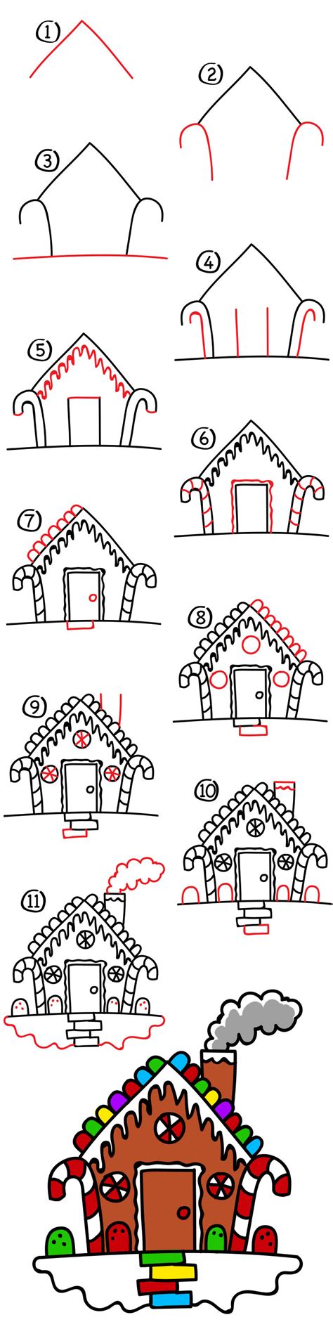 How To Draw A Gingerbread House - Art For Kids Hub