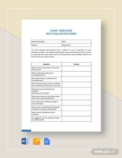 Self Evaluation - 18+ Examples, Format, Pdf