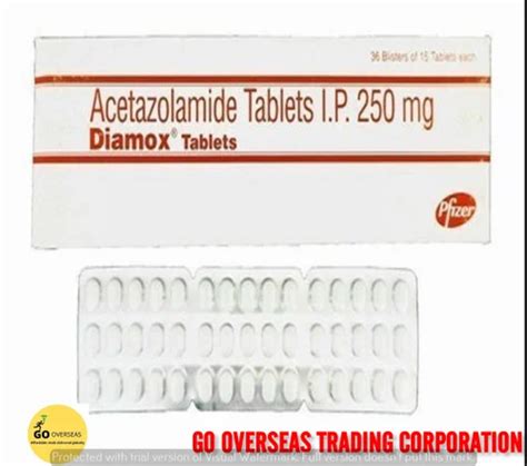 Acetazolamide (250mg) Diamox 250mg Tablets, Per Strip Of 10 Pills, Non prescription at ₹ 100/box ...