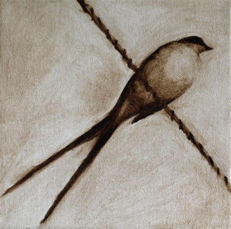 Bird on a Wire / Bird Art / Print of Original Painting / - Etsy