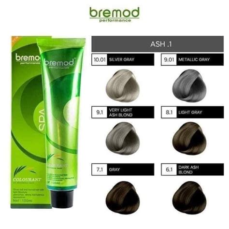 BREMOD Hair Color (ASH COLORS) SET with 12%,9%,6% BREMOD Peroxide ...