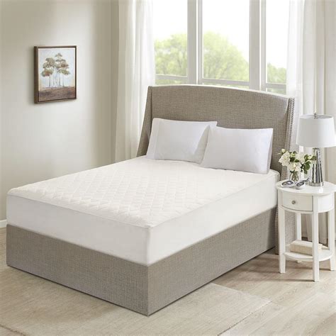 Cotton Deep Pocket Heated Mattress Pad-20 Heat Settings - Brown Interiors