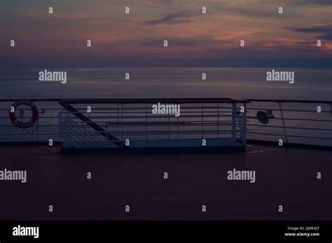 Luxury Cruise Ship Deck at Sunset Stock Photo - Alamy