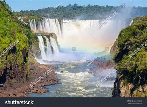 Rainbow Iguazu Falls Iguazu Falls Waterfalls Stock Photo 599705270 ...