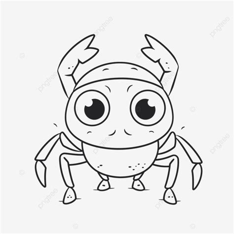 Cartoon Crab Coloring Page Outline Sketch Drawing Vector, Cartoon Crab ...