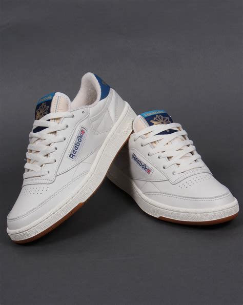 Reebok Club 85 Retro Trainers Chalk White/Blue,shoe,gum,mens