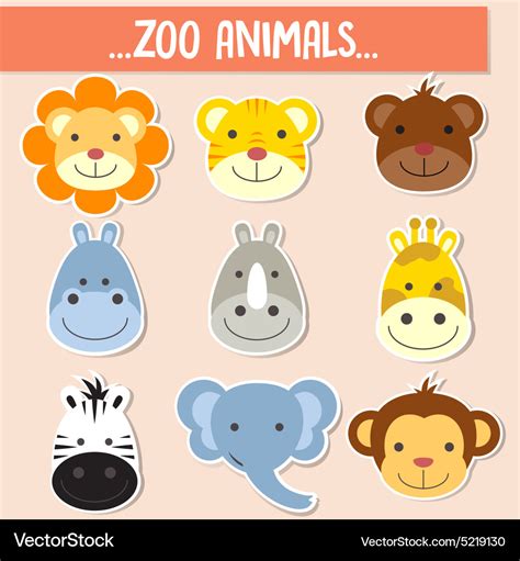 Animals face Royalty Free Vector Image - VectorStock