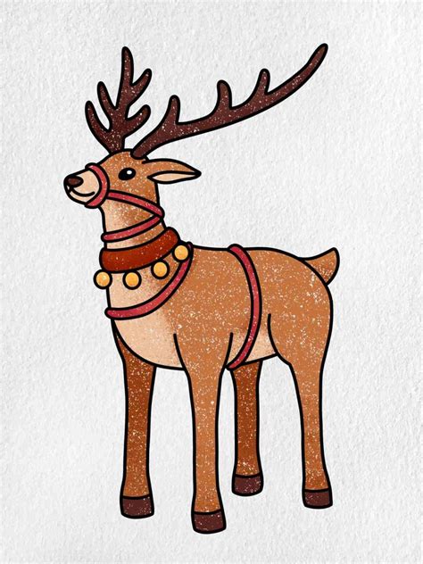 Christmas Reindeer Drawing (easy) - HelloArtsy