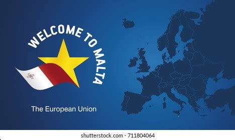 Welcome Malta Eu Map Banner Logo: vector de stock (libre de regalías) 711804064 | Shutterstock