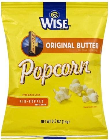 Wise Popcorn, Movie Original Butter Popcorn - 0.5 oz, Nutrition Information | Innit