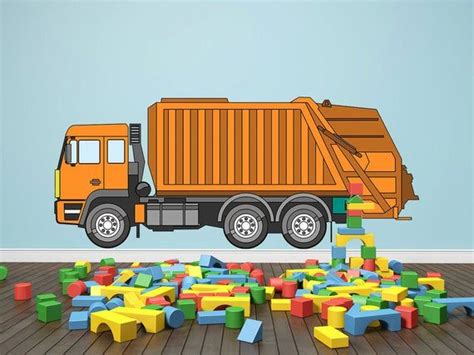 Garbage truck decal Garbage truck stiker Vinyl Poster Kid room | Etsy ...