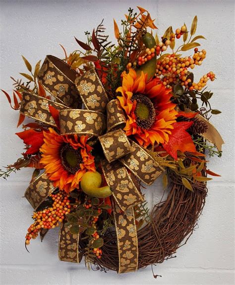 Fall Sunflower Wreath Sunflower Wreath Fall Wreath Leopard - Etsy