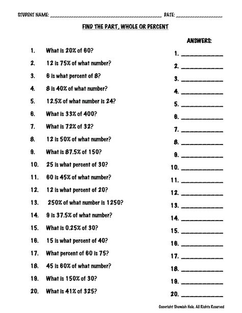 Percent worksheet | Word problem worksheets, Percent word problems, Math worksheets