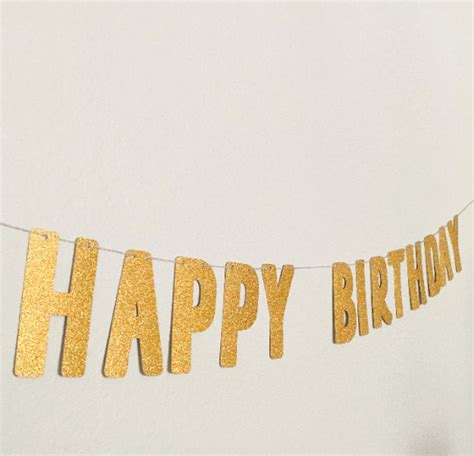 Happy Birthday Gold Banner Happy Birthday Gold Glitter - Etsy