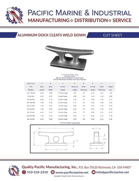 14 Inch Aluminum Dock Cleat or Boat Cleat Weld Down: Part DC-14-WD ...