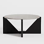 Miro Concrete Coffee Table with Black Wood Base | Crate & Barrel Canada