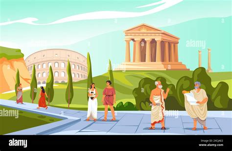 Roman citizen. Greek or ancient rome empire civilization people in toga costume clothes ...