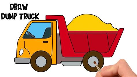 How to draw dump truck for kids | How to draw dump truck easy, step by step | Drawing for kids ...