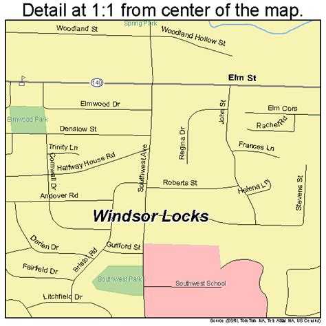 Windsor Locks Connecticut Street Map 0987140