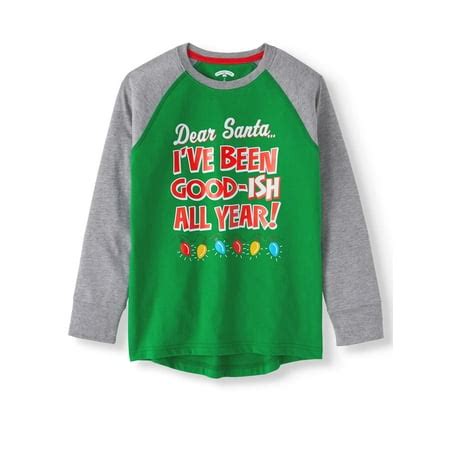 Long Sleeve Raglan Christmas Holiday Graphic T-shirts (Little Boys & Big Boys) - Walmart.com