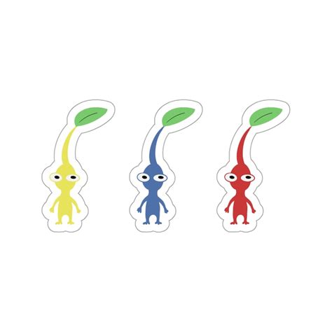 Set of 3 Cute Pikmin Kiss-cut Stickers Meme Sticker - Etsy