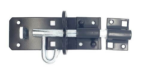 WZ Black Brenton Bolt Lock- Heavy Duty Type 2A Sliding Gate Bolt 100mm (4 Inch)- Door Lock Pad ...