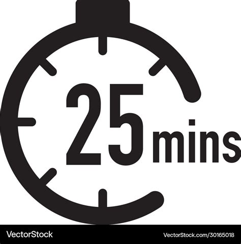 25 minutes timer stopwatch or countdown icon time Vector Image