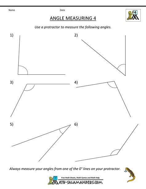 4th Grade Worksheets Angles | martahatlevoll