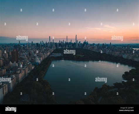 NYC Central Park Sunset Stock Photo - Alamy