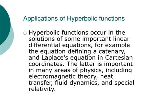 PPT - Hyperbolic Functions PowerPoint Presentation - ID:4004536