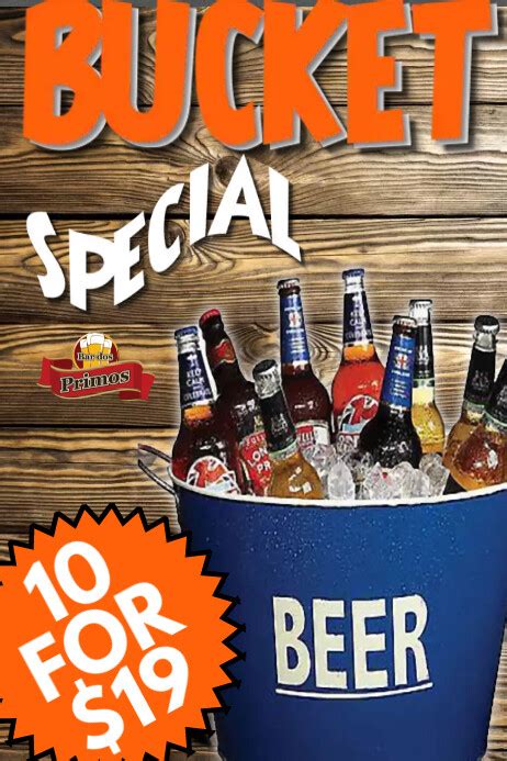 Beer Bucket Bar Promo Poster Template | PosterMyWall