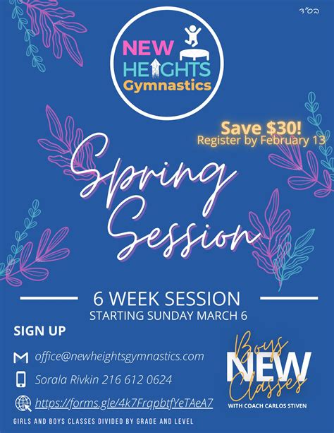 New Heights Gymnastics Spring Session, Register Now!