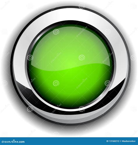 Glossy green button. stock vector. Image of push, blank - 13160212