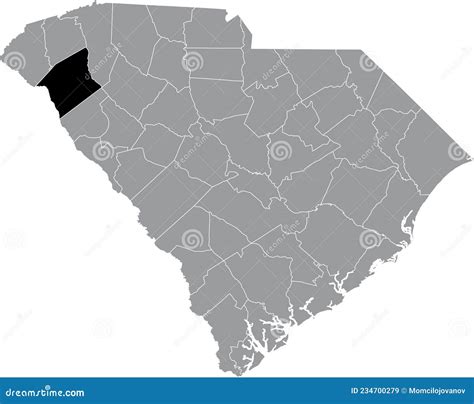 Location Map of the Anderson County of South Carolina, USA Stock Vector ...