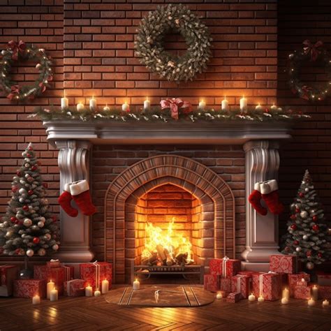 Premium AI Image | Christmas Scene with Fireplace Gingerbread Cookies ...