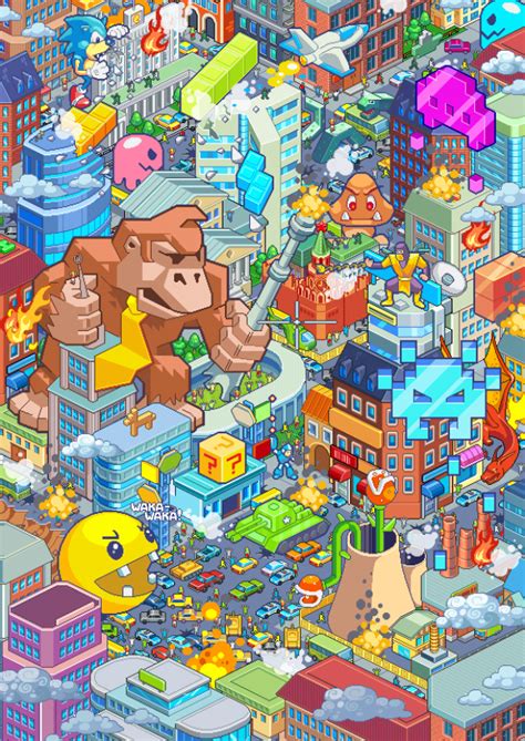 Les villes en Pixel Art par Sergey Kostik Video Game Jobs, Video Game ...