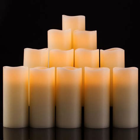 Enpornk Flameless Candles Battery Operated LED Pillar Real Wax ...